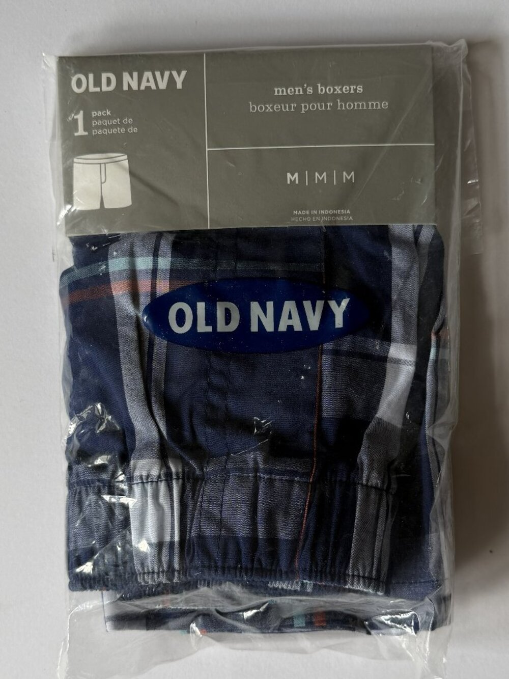 OLD NAVY Bundle 6-Piece Men's M Boxers 100% COTTON Woven Blue & Grey Plaids NEW - Picture 7 of 14